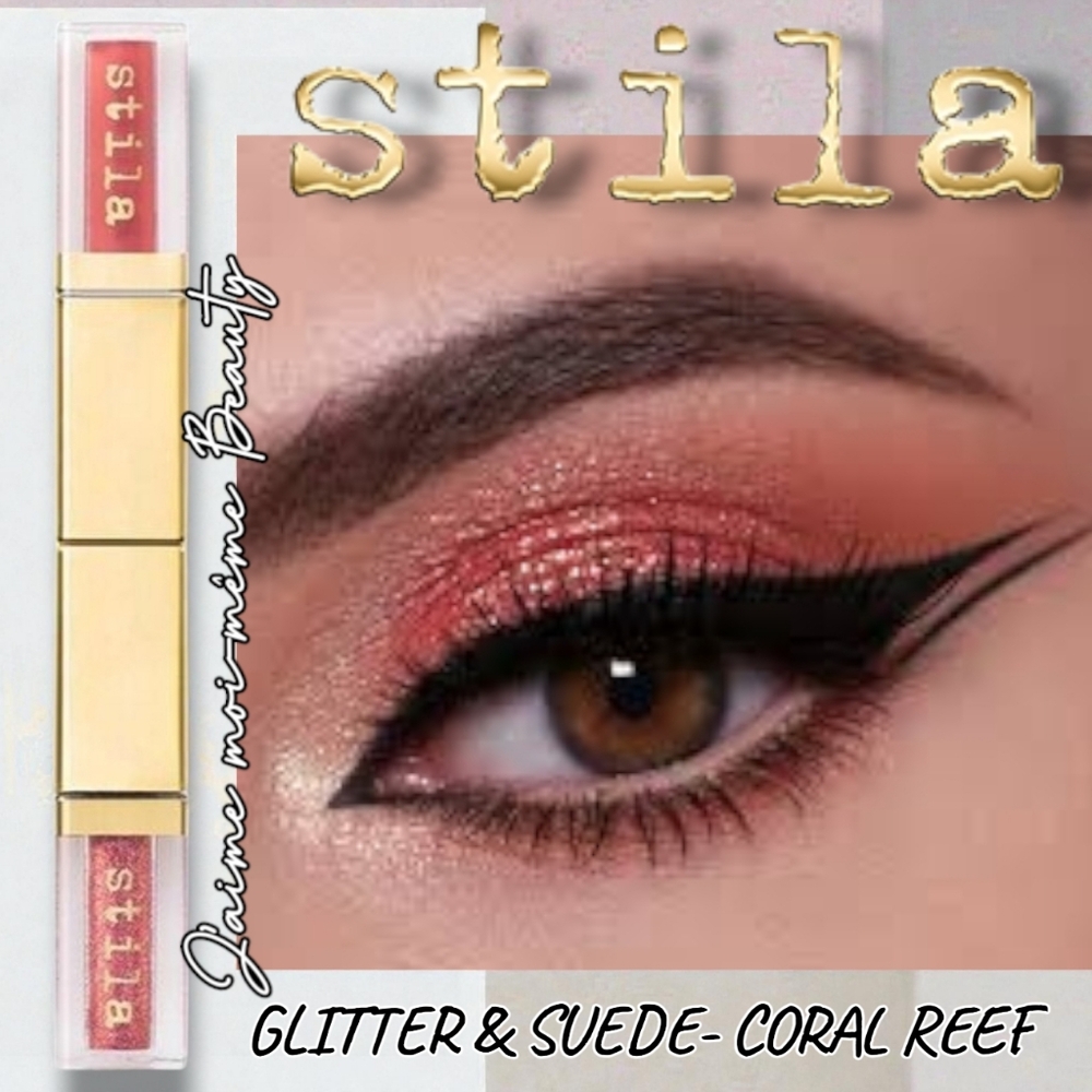 STILA Suede & Glitter & Glow Liquid Eyeshadow Coral Reef- MATTE AND SPARKLE